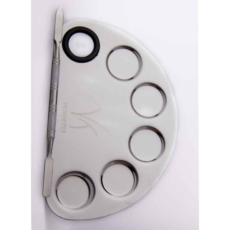 Paleta maquillaje metálica de huecos + espátula | VENDETTA